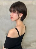 大人可愛い20代30代40代黒髪前下がりショートボブ丸みショート◎