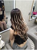 バレイヤージュハイライト風