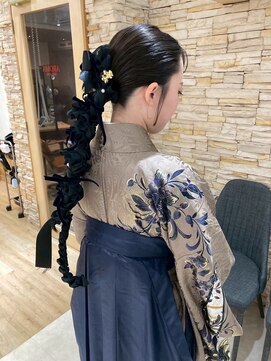 アロマ ヘアー ルーム 新宿店(AROMA hair room) 成人式/卒業式セット☆和装/袴/ロングポニー/リボンアレンジ/