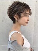 【NOA】白髪ぼかしハイライト丸みショート
