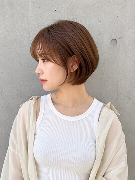 ゲイン(Gain) ショートカット×白髪ぼかし、ハイライト×縮毛矯正×髪質改善