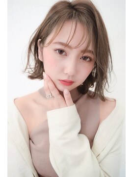 アンジェリカ 難波店(ANGELICA) ANGELICAシースルーバングセピアベージュショート