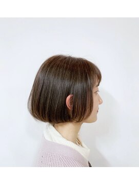 サロン マーニ(salon m ni) ミニボブ× 縮毛矯正 × ブランジュカラー