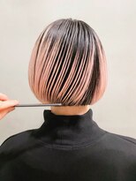 テトヘアー(teto hair) ペールピンク・グラデーション・トリプルカラー・ミニボブ 