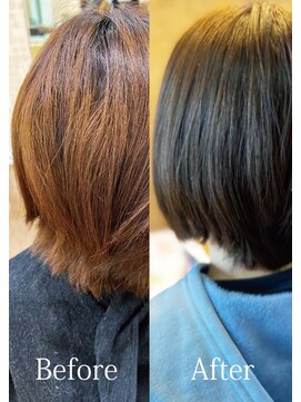 アークスヘアー べージュアッシュ大人可愛い小顔 ショート切りっぱなしレイヤー