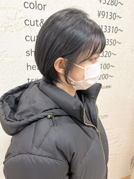 モリオ フロム ロンドン サッポロファクトリー店(morio FROM LONDON) 【morio】札幌ショート　大人かわいい黒髪透け感ショート