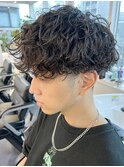 波巻きスパイラルツイストスパイラルパーママッシュメンズヘア