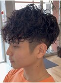 ツイストスパイラルパーマツーブロックツイストパーマフェード