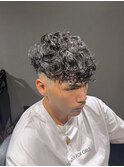 ビジネスツーブロックフェード ショート スペインカールパーマ