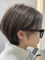 ロンドブルーム 天神大名店(Lond Bloom)&nbsp;切りっぱなしボブ透明感ショコラベージュ丸みショート韓国20代