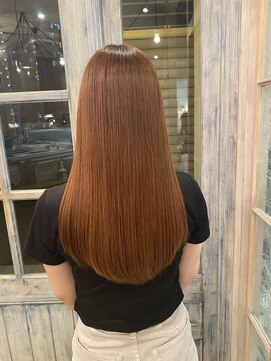 エイミーバイアフロート(amie by afloat) ナチュラルストレート×オレンジベージュ