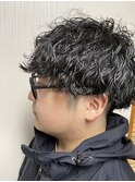メンズ 波打ち スパイラルパーマ マッシュ