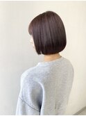 ボブ×ラベンダーグレージュ