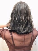 ハイライト×ミルクティーカラー×波巻き