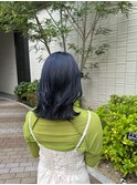 ブリーチ1回ネイビーカラー
