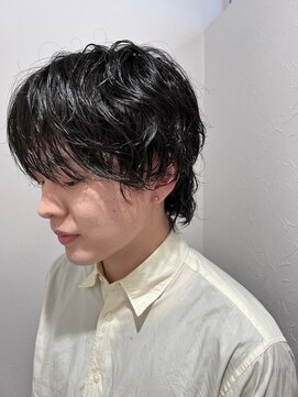 ゴデーレ(GODERE) メンズカットパーマブラック緩やかウェーブ10代20代人気スタイル