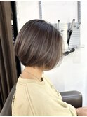 栗原,切りっぱなしボブ,美髪,ピンクブラウンベージュa46
