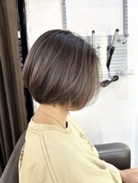 栗原,切りっぱなしボブ,美髪,ピンクブラウンベージュa46