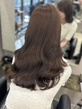 ペレ 栄店(PELE) デザインカラー/レイヤーカット/ウェットヘア/オリーブベージュ