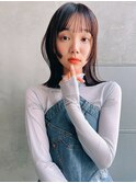 mowen 外ハネミディアム×顔周りレイヤー