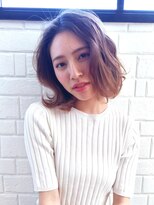 ルアウ 岡本店(LUAU)&nbsp;大人褒められボブ/前髪なし/ママさん人気/ベージュカラー