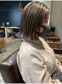 【CROP】グレージュ×ブリーチ×ミディアム