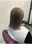 くすみベージュハイトーンボブ髪質改善カラー