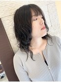 ウルフカット×くるくるパーマ