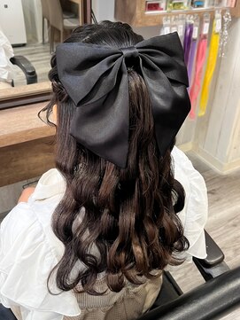 ヘアセット アリエス 新宿駅前店(aries) *.高め編み込みハーフアップ.*