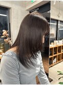 グレージュカラー/顔まわりレイヤー/ロングヘア