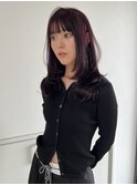 レイヤーカット×ダークレッド