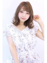 オーロ 西大寺店(ORO)&nbsp;可愛いふんわりミディアムのベージュヘア