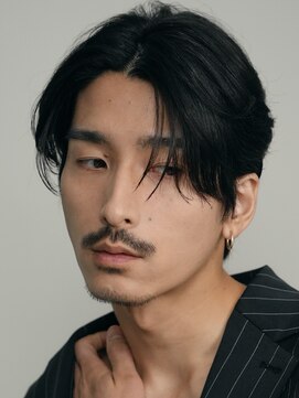 フィフス 大分(fifth) 大分ニュアンスパーマメンズカット毛流れセンターパートマッシュ