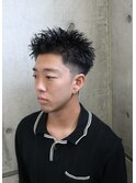 スパイキーショートベリーショート短髪アップバングフェード