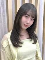 キイ ギンザ(k.e.y GINZA) オリーブベージュ顔周りレイヤーカット透明感カラー