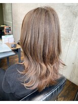 ガルボ ヘアー(garbo hair) #ハイライト#セミロング#レイヤーカット#下村スタイル