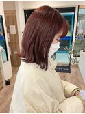 【チェリーレッド】ブリーチなしのダブルカラー