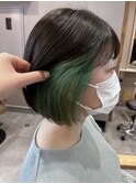 グリーンイヤリングカラー ビビットカラー