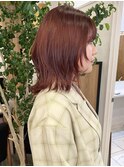赤髪◇大人のくびれミディアムレイヤー