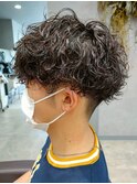 メンズパーマスパイラルパーマツイストパーマセンターパート30代