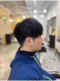 【soy-kufu】MEN'S HAIRアッシュブラックマッシュパーマ 
