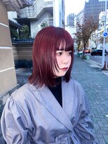 トゥコ(tuco)&nbsp;レッドカラー　ブリーチなし　ダブルカラー　ボブ　レイヤー