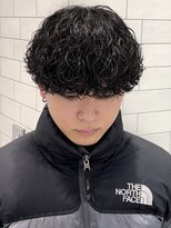 オーシャントーキョー 仙台(OCEAN TOKYO)&nbsp;黒髪パーマ波巻きスパイラルショート刈り上げマッシュ2ブロック