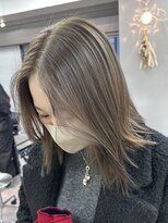 ブリーチなしダブルカラー オリーブグレージュ RIKO