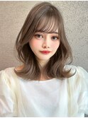 平野実花/透明感/艶カラー/くすみカラー/オリーブ/グレージュ
