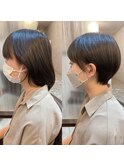 ナチュラルショートイメチェン前髪あり30代40代50代60代ショート
