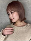 春夏カラー春ショート大人かわいい艶感アッシュグレージュ