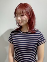 リガナッツ 十条店(Riganuts) ボルドーカラー/くびれミディアム/サイドバング