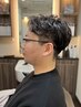 ［ツイストorスパイラルパーマ]パーマ+メンズカット+顔剃り眉カット￥14,300