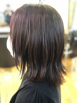 フレンズ 環状通東店(friend's) ノンダメージカラー　外はねミディボブ　2